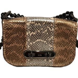 Coach Swagger Shoulder Bag 20 in Metallic Striped Mixed Snakeskin